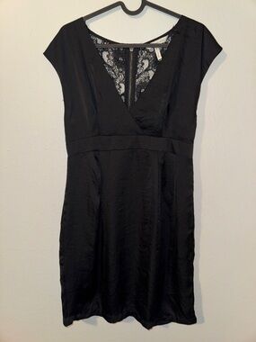 BCBGeneration Women’s Black V-Neck Mini Dress with Lace Back